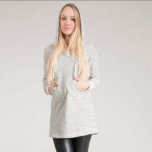 Striped French Terry Hoodie. NWT